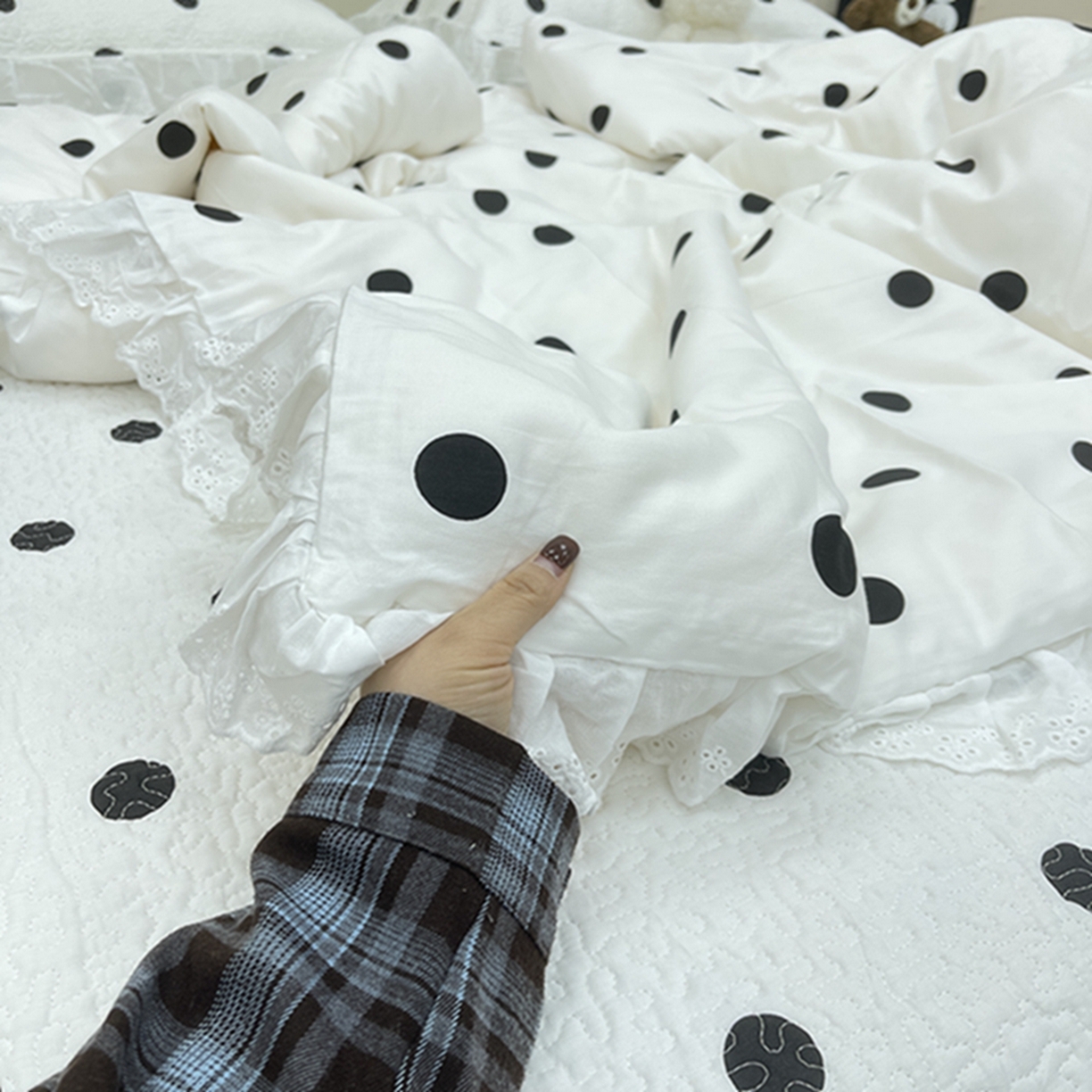 91家纺网 家纺一手货源 找家纺 （总）禧瑞谷 2026新款法式纯棉床盖韩版花边床盖三件套四件套