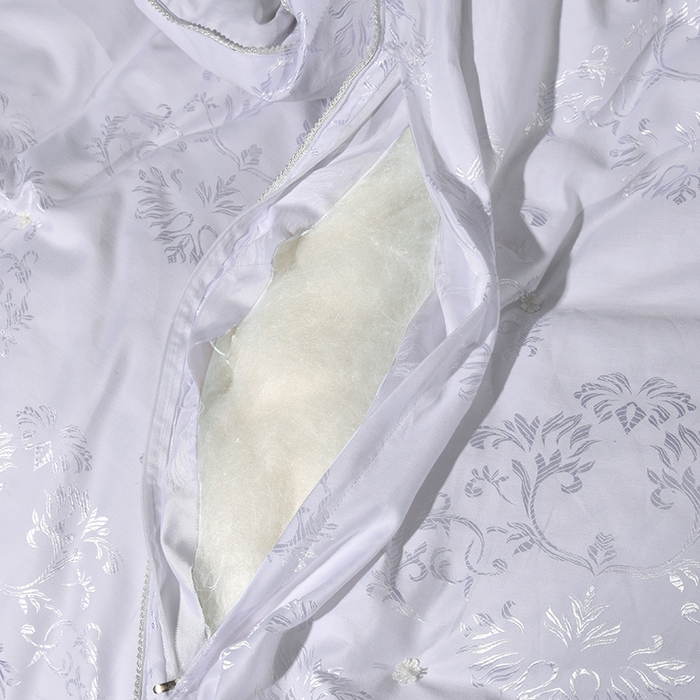 91家纺网 家纺一手货源 找家纺 禹祥家纺 2025新款全棉金提花手工蚕丝被夏被春秋被宿舍冬被子母被拉链款被芯夏季空调被 白色