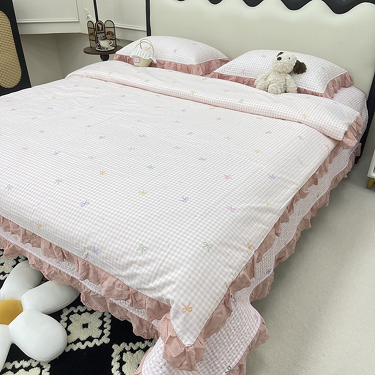 91家纺网 家纺一手货源 找家纺 （总）禧瑞谷 2026新款法式纯棉床盖韩版花边床盖三件套四件套