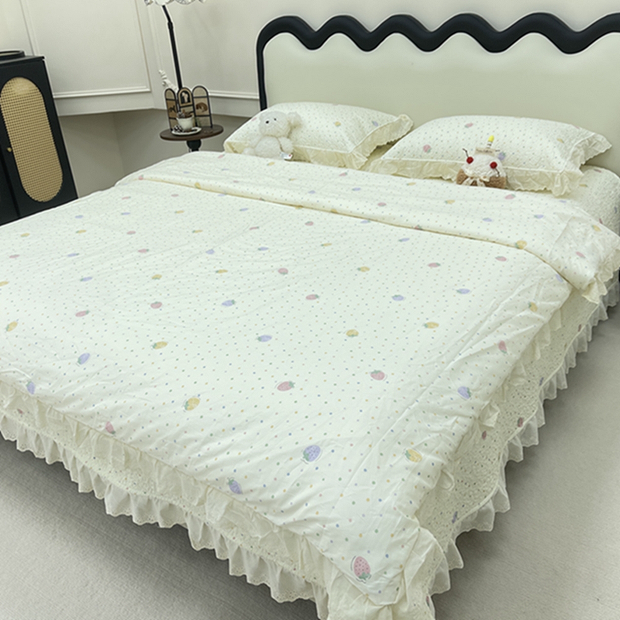 91家纺网 家纺一手货源 找家纺 （总）禧瑞谷 2026新款法式纯棉床盖韩版花边床盖三件套四件套