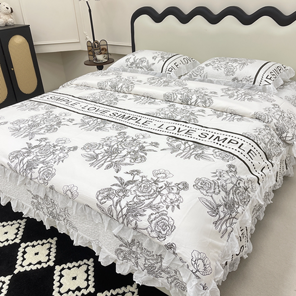 91家纺网 家纺一手货源 找家纺 （总）禧瑞谷 2026新款法式纯棉床盖韩版花边床盖三件套四件套