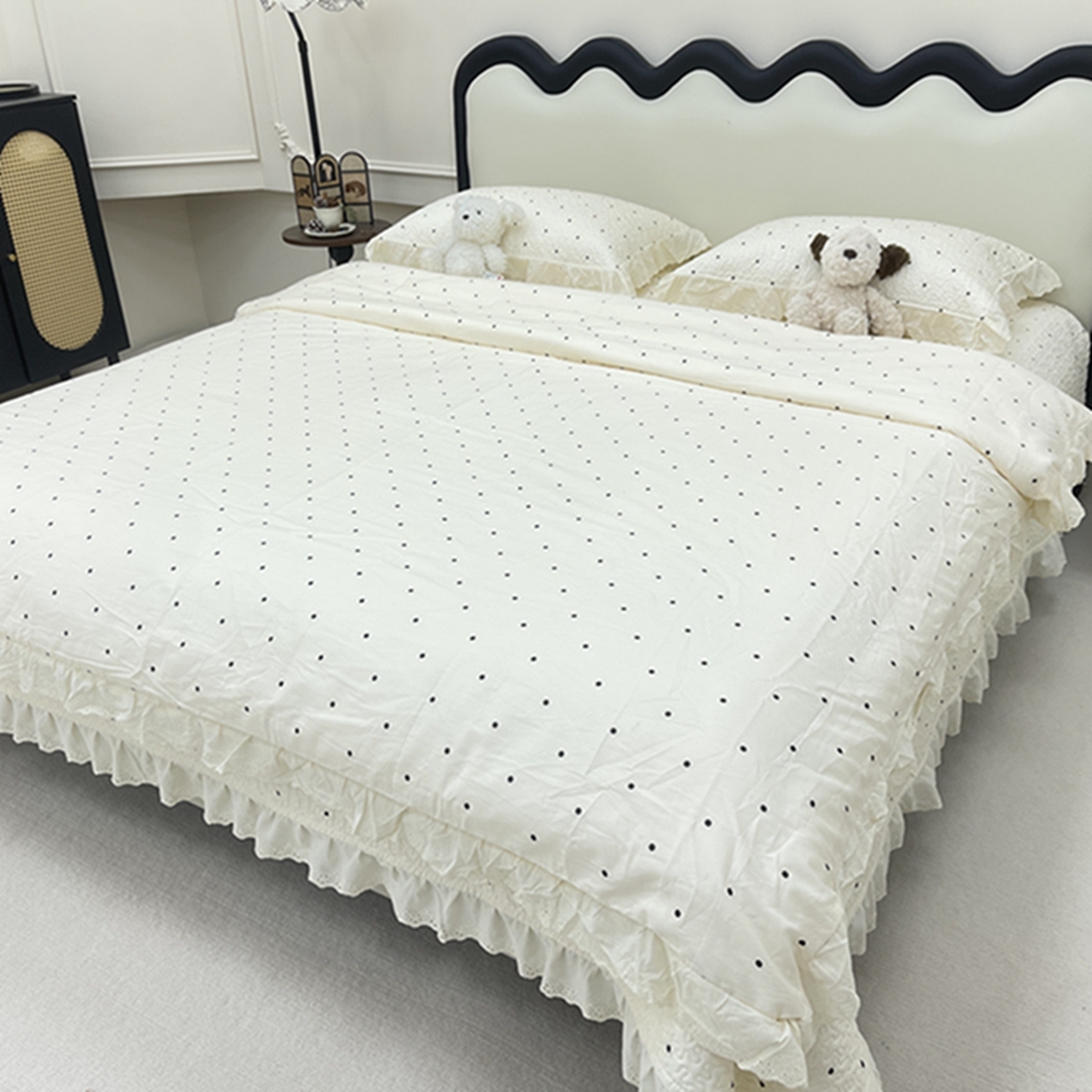 91家纺网 家纺一手货源 找家纺 （总）禧瑞谷 2026新款法式纯棉床盖韩版花边床盖三件套四件套