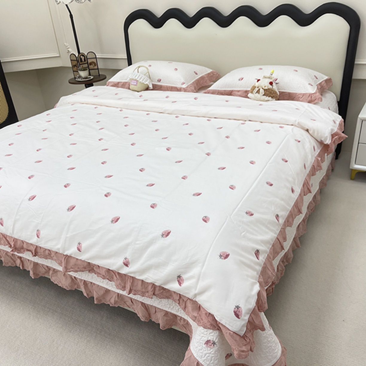 91家纺网 家纺一手货源 找家纺 （总）禧瑞谷 2026新款法式纯棉床盖韩版花边床盖三件套四件套