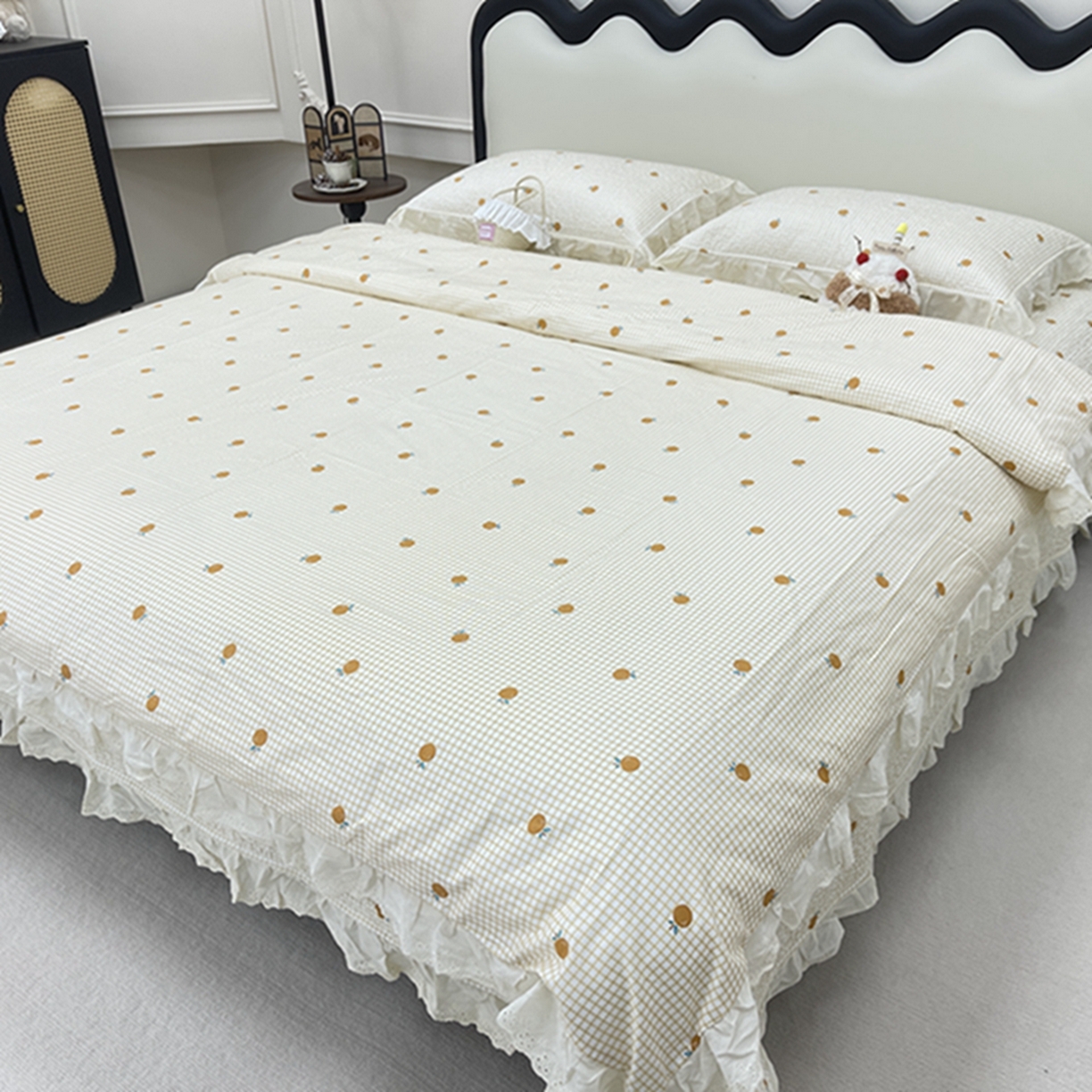 91家纺网 家纺一手货源 找家纺 （总）禧瑞谷 2026新款法式纯棉床盖韩版花边床盖三件套四件套