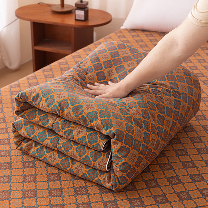 91家纺网 家纺一手货源 找家纺 （总）睡棉坊 2026新款全棉色织提花双层纱夏被夏凉被空调被