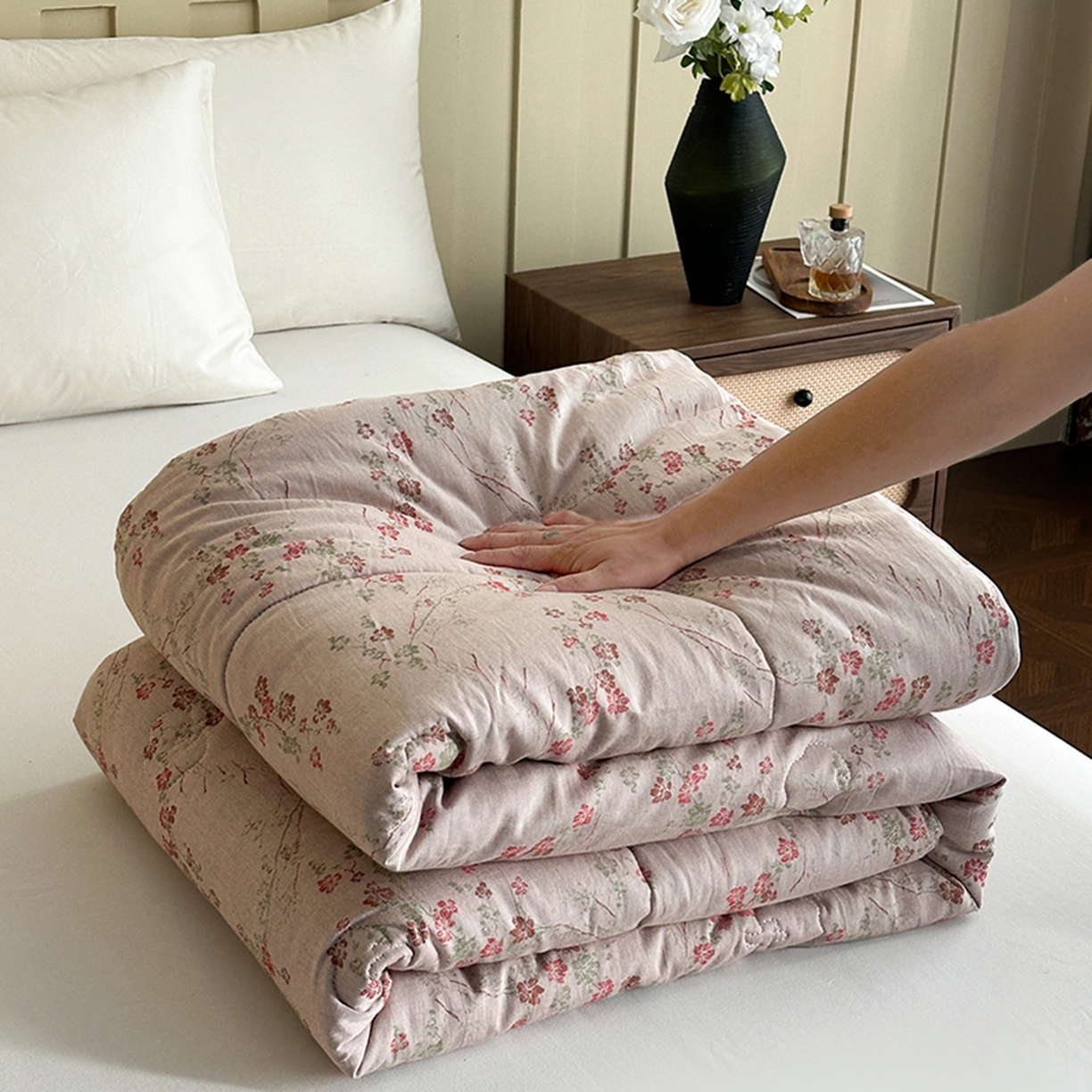 91家纺网 家纺一手货源 找家纺 （总）睡棉坊 2026新款全棉色织提花双层纱夏被夏凉被空调被