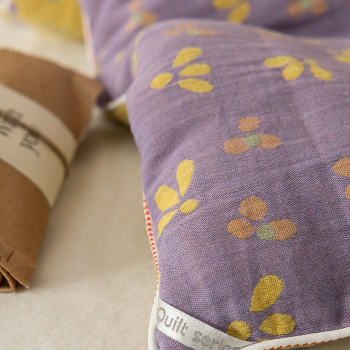 91家纺网 家纺一手货源 找家纺 睡棉坊 2026新款全棉色织提花双层纱夏被夏凉被空调被 诗画-紫