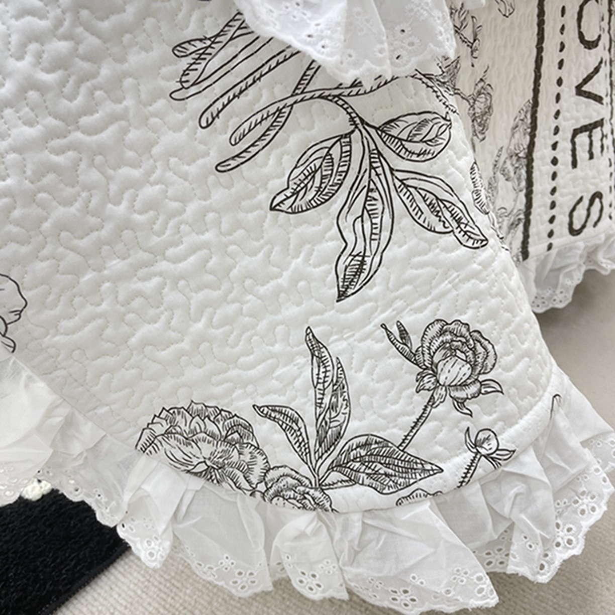 91家纺网 家纺一手货源 找家纺 禧瑞谷 2026新款法式纯棉床盖韩版花边床盖三件套四件套 梦境