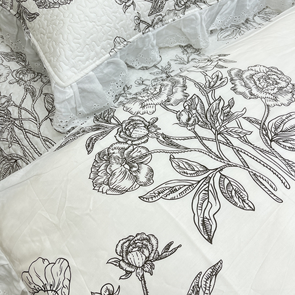 91家纺网 家纺一手货源 找家纺 禧瑞谷 2026新款法式纯棉床盖韩版花边床盖三件套四件套 梦境