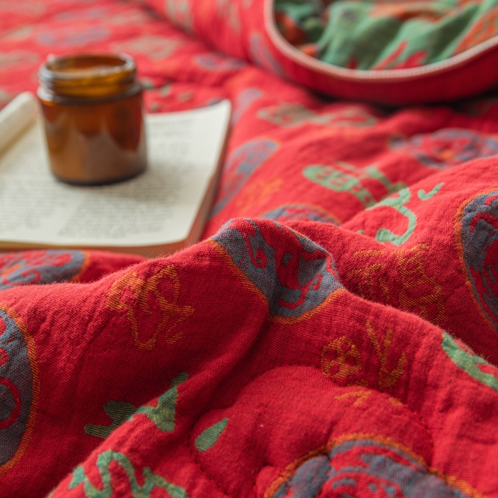 91家纺网 家纺一手货源 找家纺 （总）睡棉坊 2026新款全棉色织提花双层纱夏被夏凉被空调被