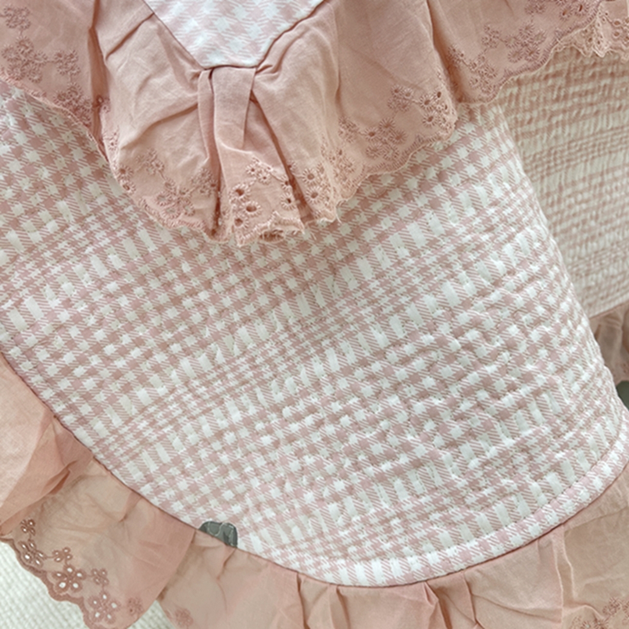 91家纺网 家纺一手货源 找家纺 禧瑞谷 2026新款法式纯棉床盖韩版花边床盖三件套四件套 缪格子蝴蝶结