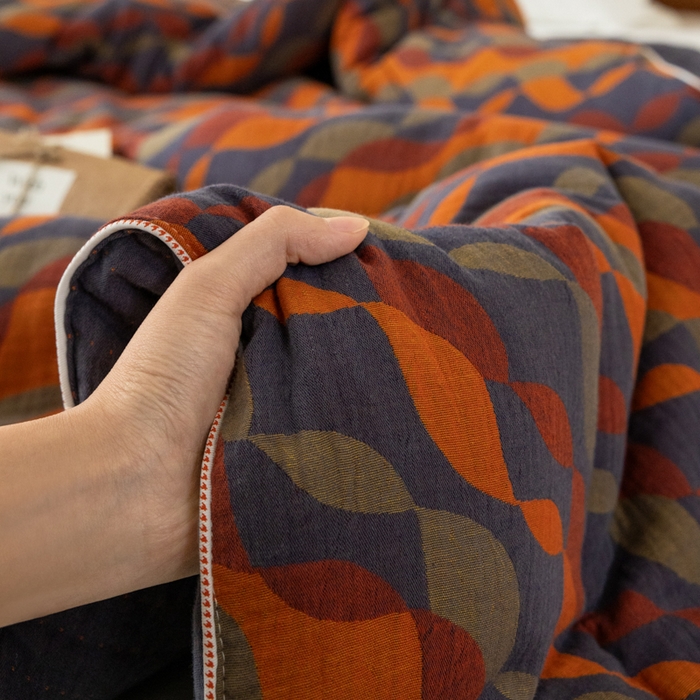 91家纺网 家纺一手货源 找家纺 睡棉坊 2026新款全棉色织提花双层纱夏被夏凉被空调被 连接