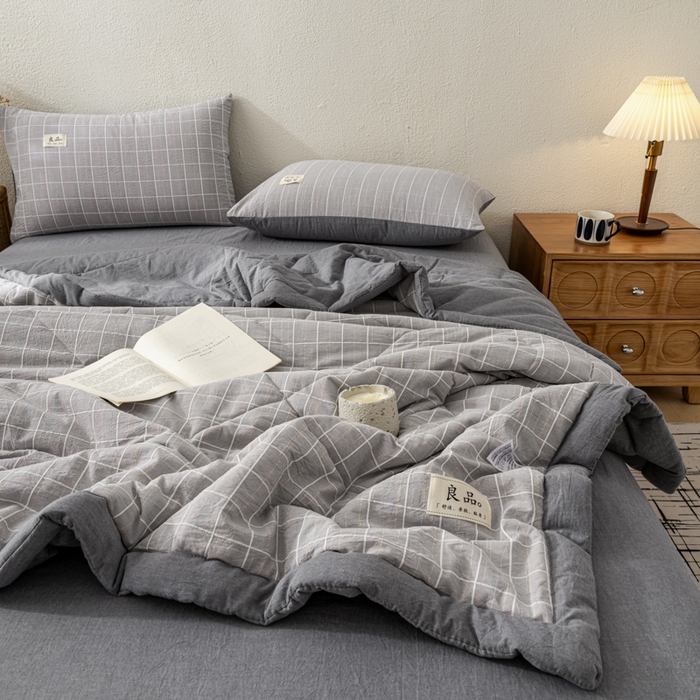 91家纺网 家纺一手货源 找家纺 恋人优选 2026新款锦绣提花全棉夏被空调被 锦绣-高级灰