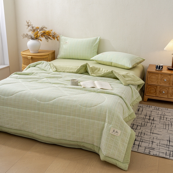 91家纺网 家纺一手货源 找家纺 恋人优选 2026新款锦绣提花全棉夏被空调被 锦绣-碧玉绿