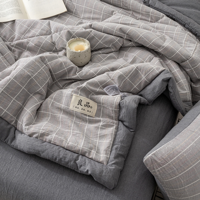 91家纺网 家纺一手货源 找家纺 恋人优选 2026新款锦绣提花全棉夏被空调被 锦绣-高级灰