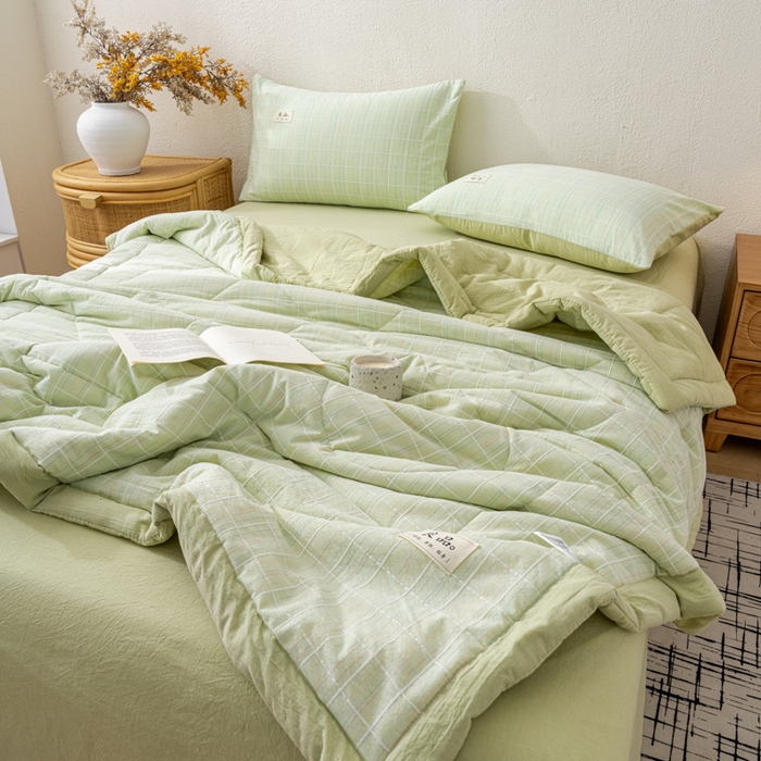 91家纺网 家纺一手货源 找家纺 恋人优选 2026新款锦绣提花全棉夏被空调被 锦绣-碧玉绿