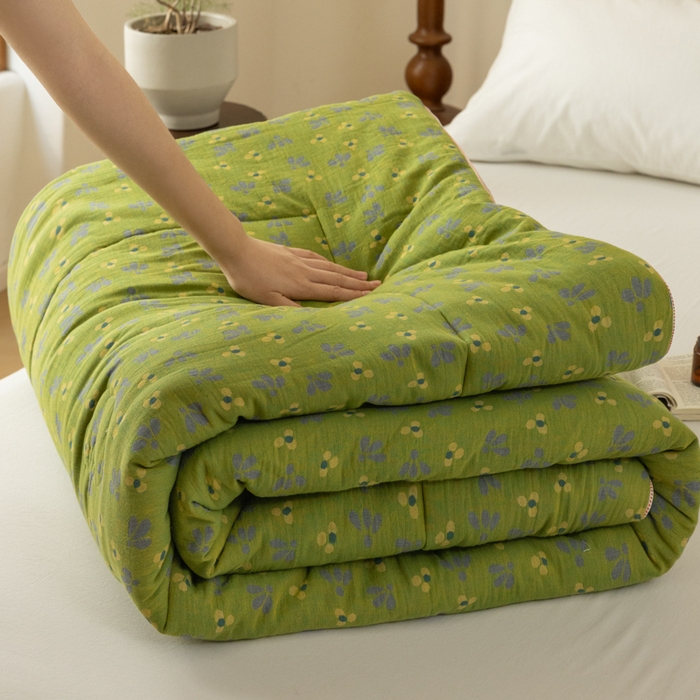 91家纺网 家纺一手货源 找家纺 （总）睡棉坊 2026新款全棉色织提花双层纱夏被夏凉被空调被