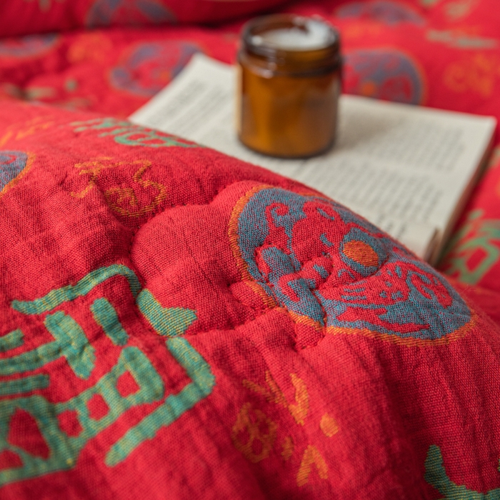 91家纺网 家纺一手货源 找家纺 （总）睡棉坊 2026新款全棉色织提花双层纱夏被夏凉被空调被