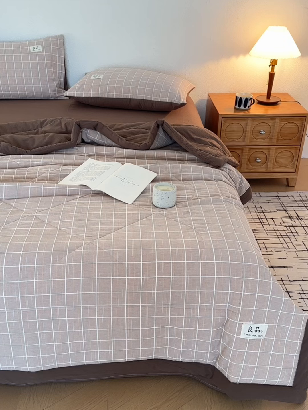 91家纺网 家纺一手货源 找家纺 恋人优选 2026新款锦绣提花全棉夏被空调被 锦绣-焦糖咖