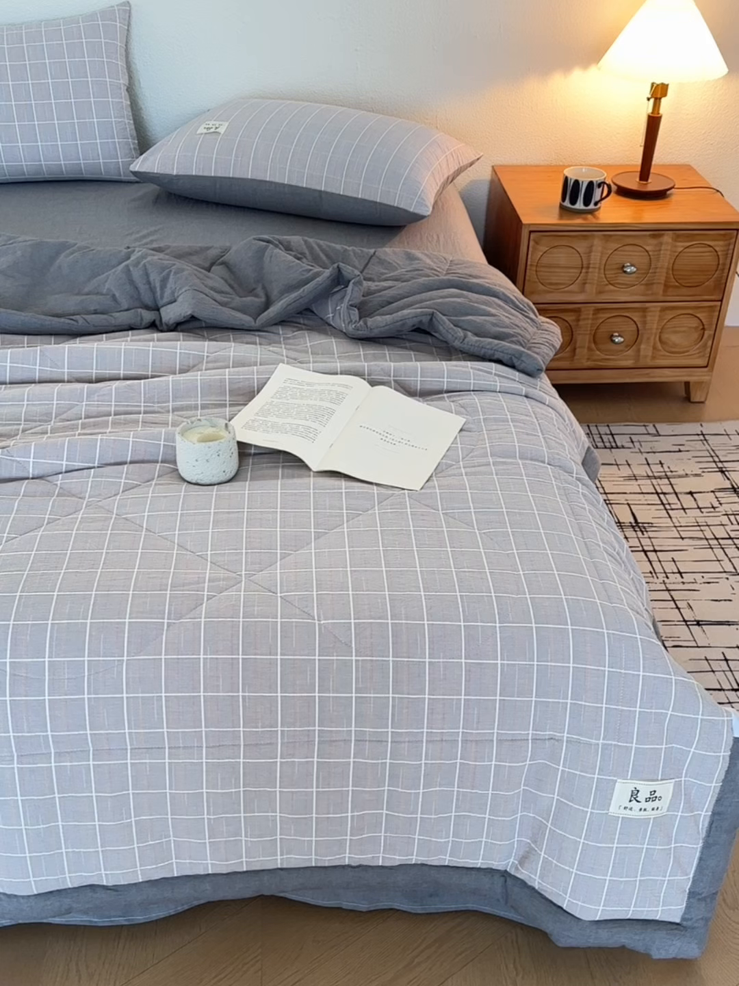 91家纺网 家纺一手货源 找家纺 恋人优选 2026新款锦绣提花全棉夏被空调被 锦绣-高级灰