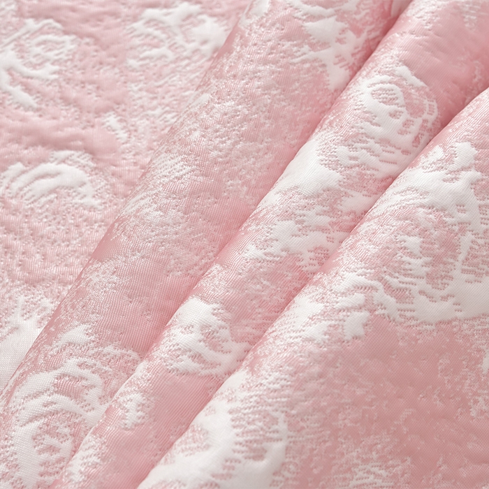 91家纺网 家纺一手货源 找家纺 畅畅家纺 2026春夏新款聚乙烯中分子双面提花高克重凉感冰感凉豆豆床裙三件套-经典玫瑰 经典玫瑰-粉