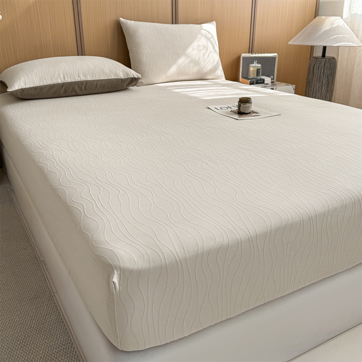 91家纺网 家纺一手货源 找家纺 （总）灰鲸 2026新款全棉纯棉三层纱色织提花床笠单品床笠床笠单件