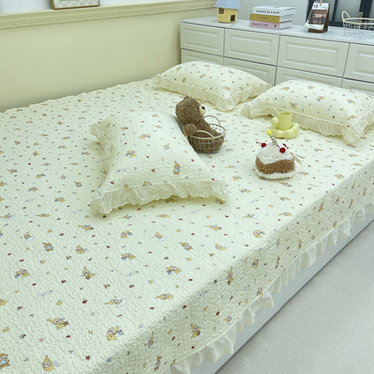 91家纺网 家纺一手货源 找家纺 （总）禧瑞谷 2026法式纯棉绗缝全棉榻榻米床盖防滑加厚纯棉床单夹棉三件套床盖纯棉东北农大炕盖