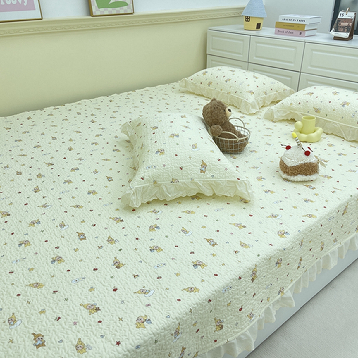 91家纺网 家纺一手货源 找家纺 （总）禧瑞谷 2026法式纯棉绗缝全棉榻榻米床盖防滑加厚纯棉床单夹棉三件套床盖纯棉东北农大炕盖