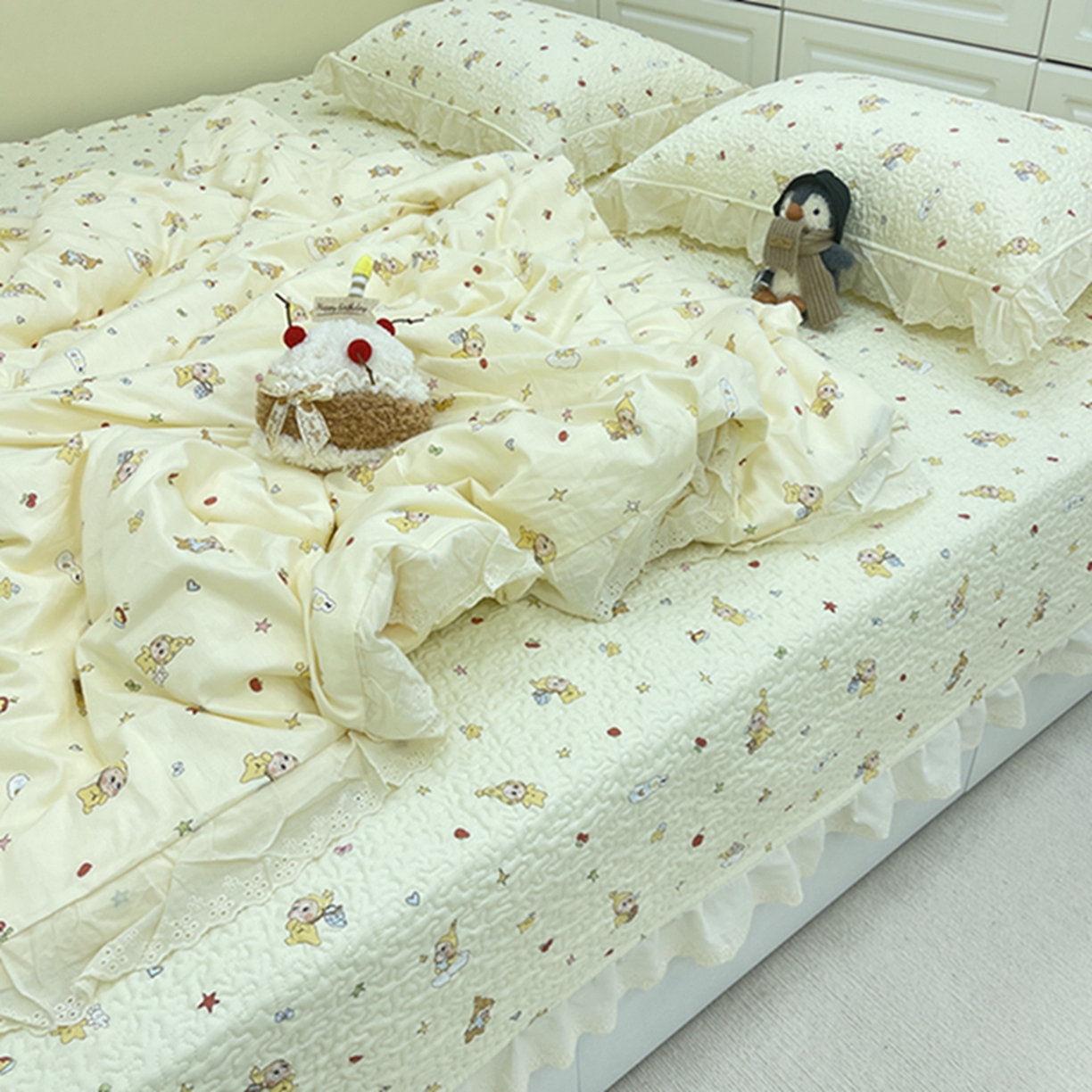 91家纺网 家纺一手货源 找家纺 （总）禧瑞谷 2026法式纯棉绗缝全棉榻榻米床盖防滑加厚纯棉床单夹棉三件套床盖纯棉东北农大炕盖