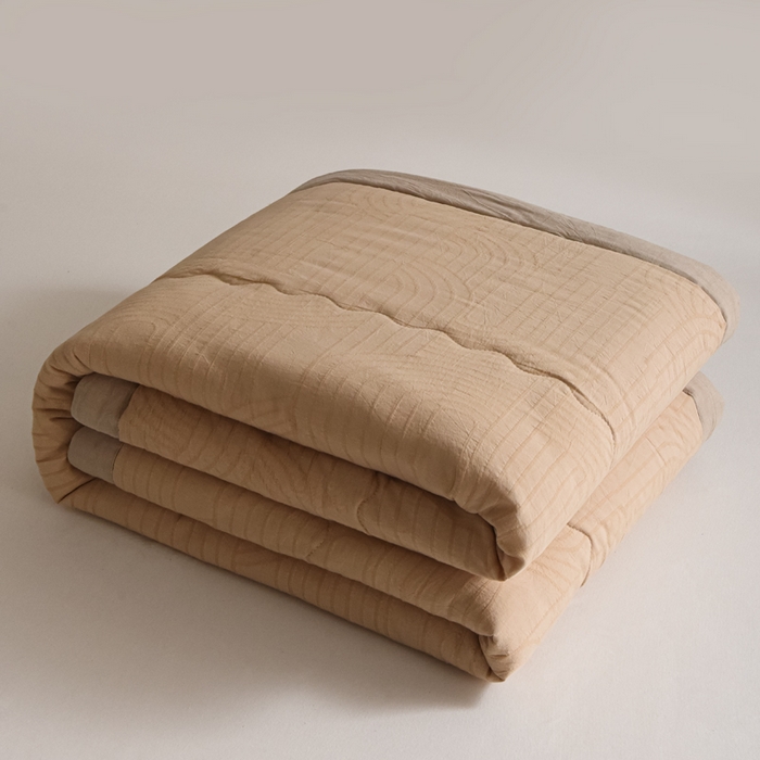 恋人优选 2026新款浮光全棉提花夏被空调被 浮光卡其