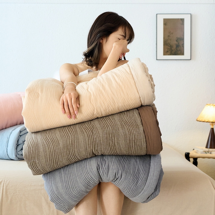 91家纺网 家纺一手货源 找家纺 恋人优选 2023新款A类纯棉水洗棉四件套被套(AB版) 莫妮兰+浅兰(AB版) 001