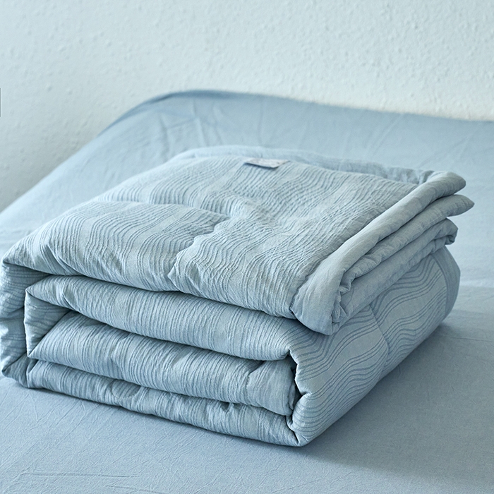 恋人优选 2026新款A类全棉色织水洗棉提花夏被空调被 大波浪兰