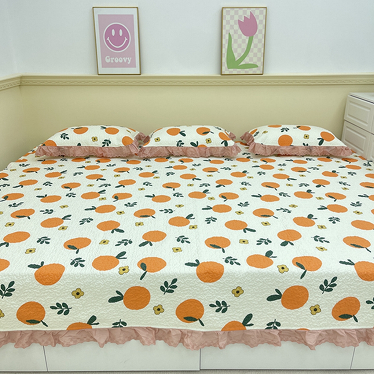 91家纺网 家纺一手货源 找家纺 （总）禧瑞谷 2026法式纯棉绗缝全棉榻榻米床盖防滑加厚纯棉床单夹棉三件套床盖纯棉东北农大炕盖