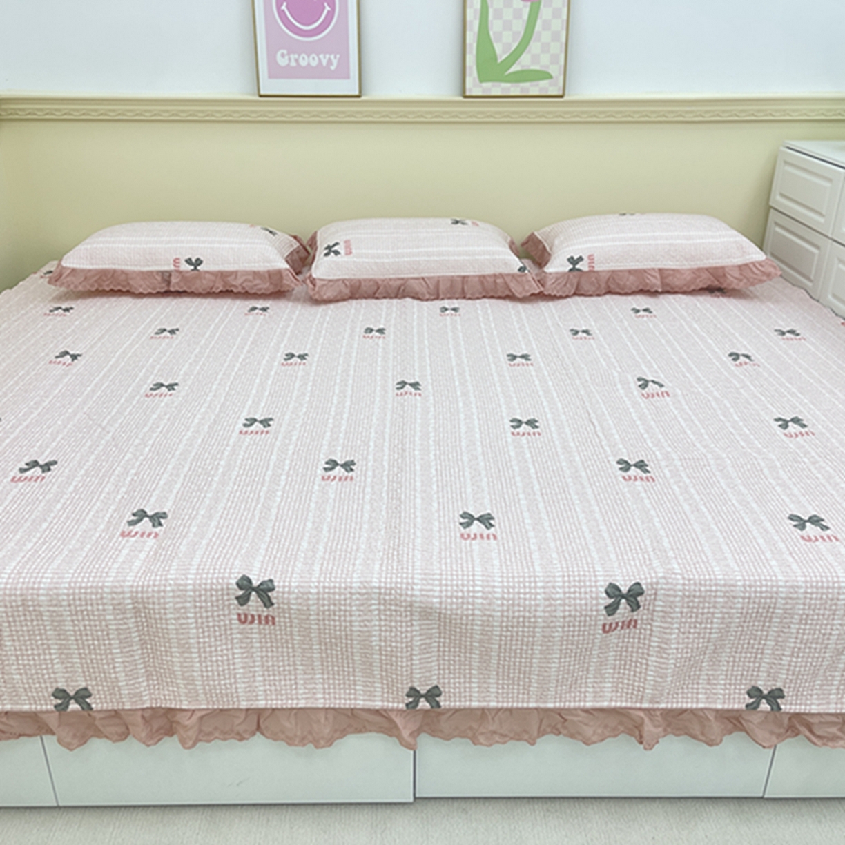 91家纺网 家纺一手货源 找家纺 （总）禧瑞谷 2026法式纯棉绗缝全棉榻榻米床盖防滑加厚纯棉床单夹棉三件套床盖纯棉东北农大炕盖