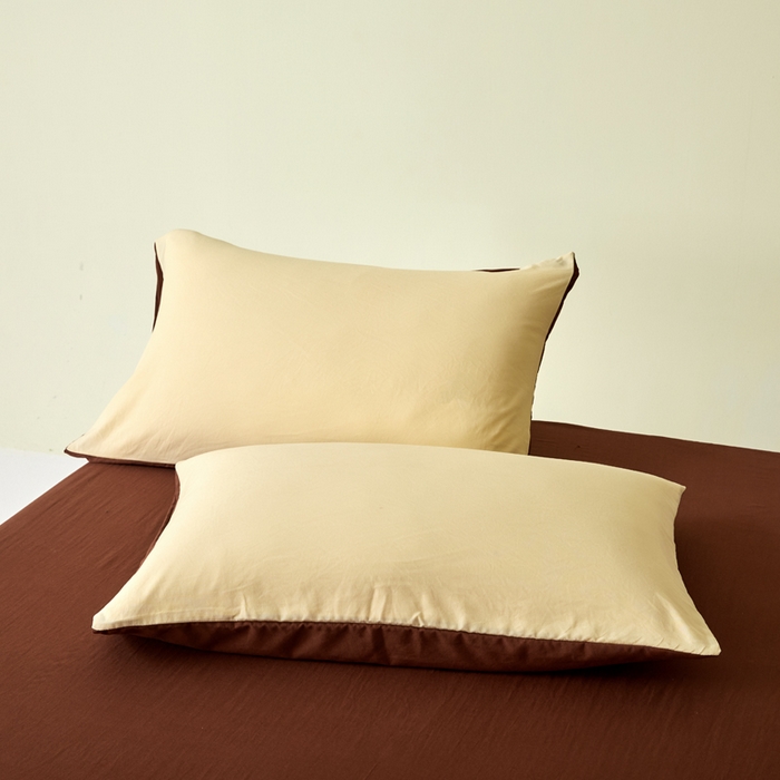 91家纺网 家纺一手货源 找家纺 卡斯诺家纺馆 2026新款水洗棉棉花夏被四件套 奶黄深咖