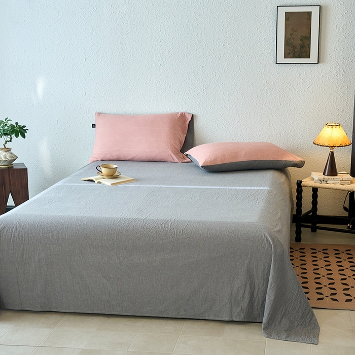 91家纺网 家纺一手货源 找家纺 恋人优选 2026新款A类全棉色织水洗棉提花夏被空调被 大波浪粉