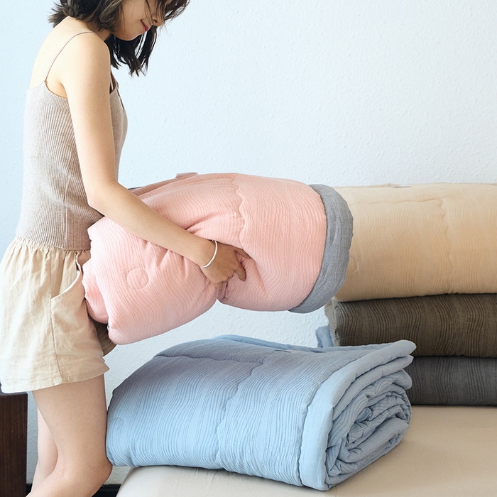 91家纺网 家纺一手货源 找家纺 恋人优选 2026新款A类全棉色织水洗棉提花夏被空调被 组合图仅供展示