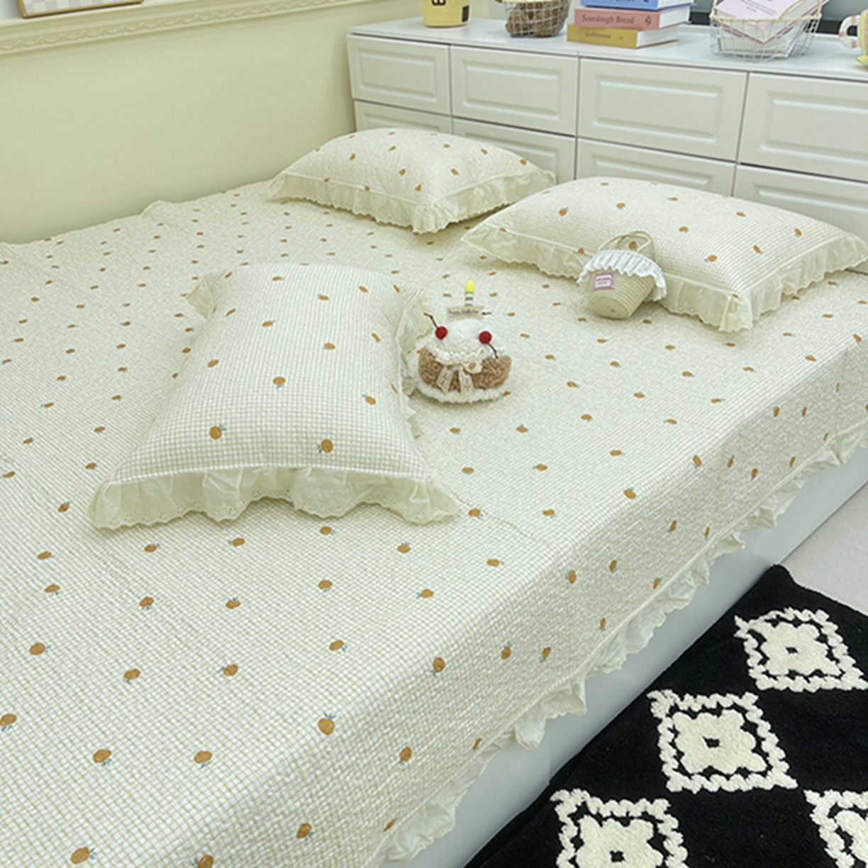 91家纺网 家纺一手货源 找家纺 禧瑞谷 2026法式纯棉绗缝全棉榻榻米床盖防滑加厚纯棉床单夹棉三件套床盖纯棉东北农大炕盖 诚意布格