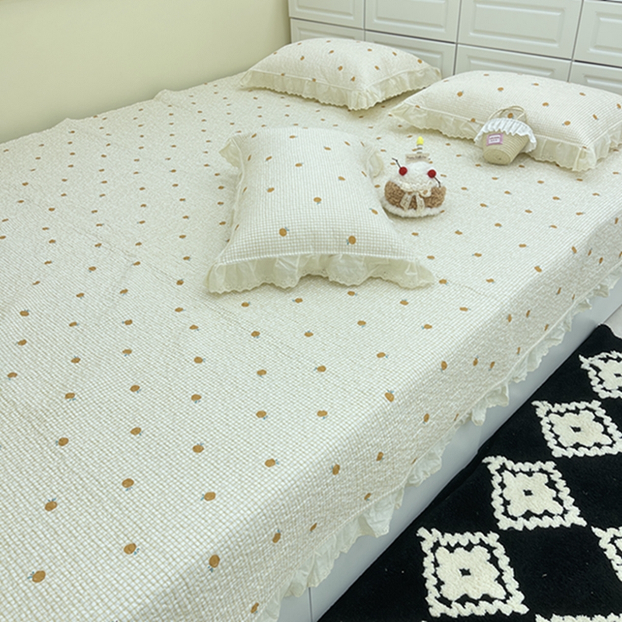 91家纺网 家纺一手货源 找家纺 禧瑞谷 2026法式纯棉绗缝全棉榻榻米床盖防滑加厚纯棉床单夹棉三件套床盖纯棉东北农大炕盖 诚意布格