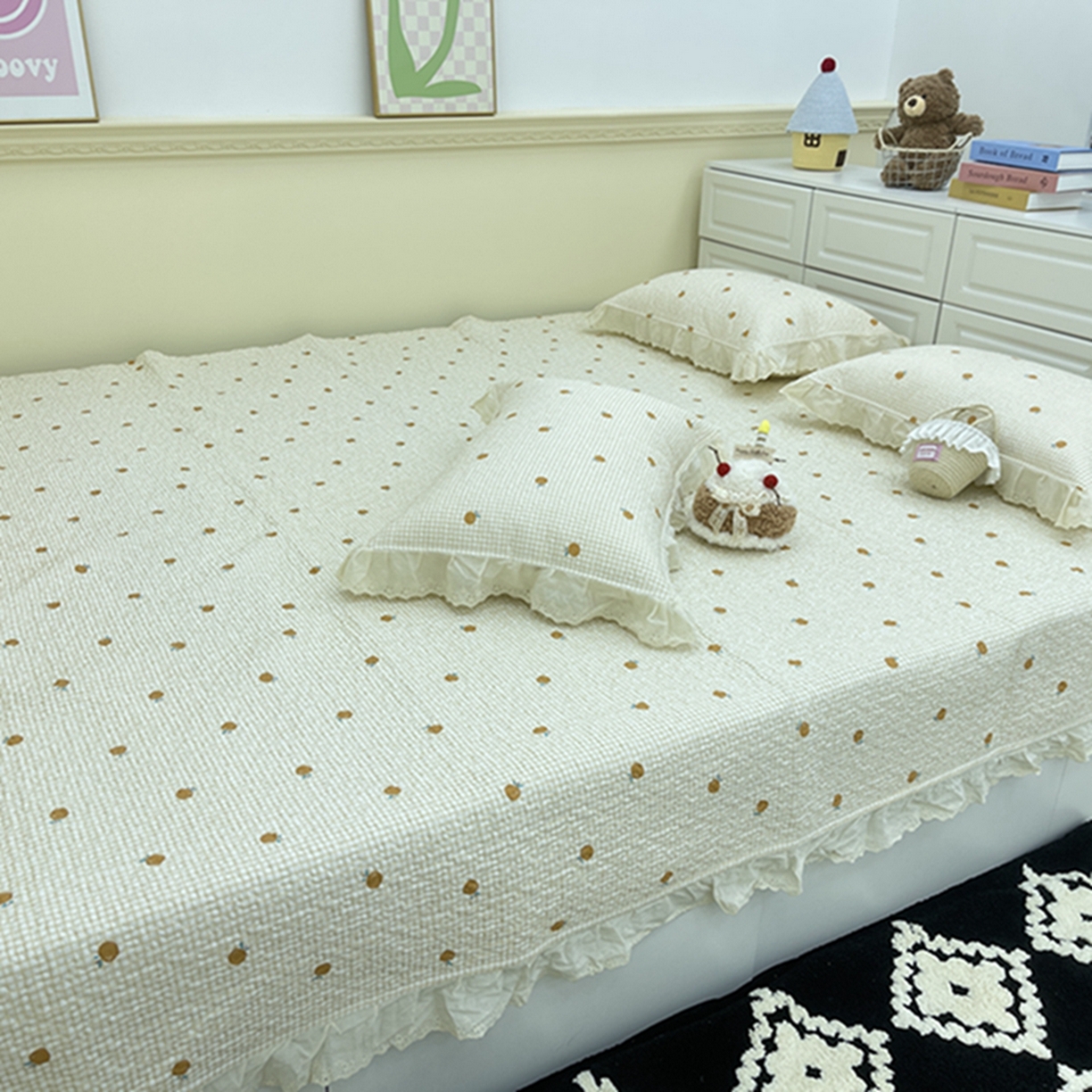 91家纺网 家纺一手货源 找家纺 禧瑞谷 2026法式纯棉绗缝全棉榻榻米床盖防滑加厚纯棉床单夹棉三件套床盖纯棉东北农大炕盖 诚意布格