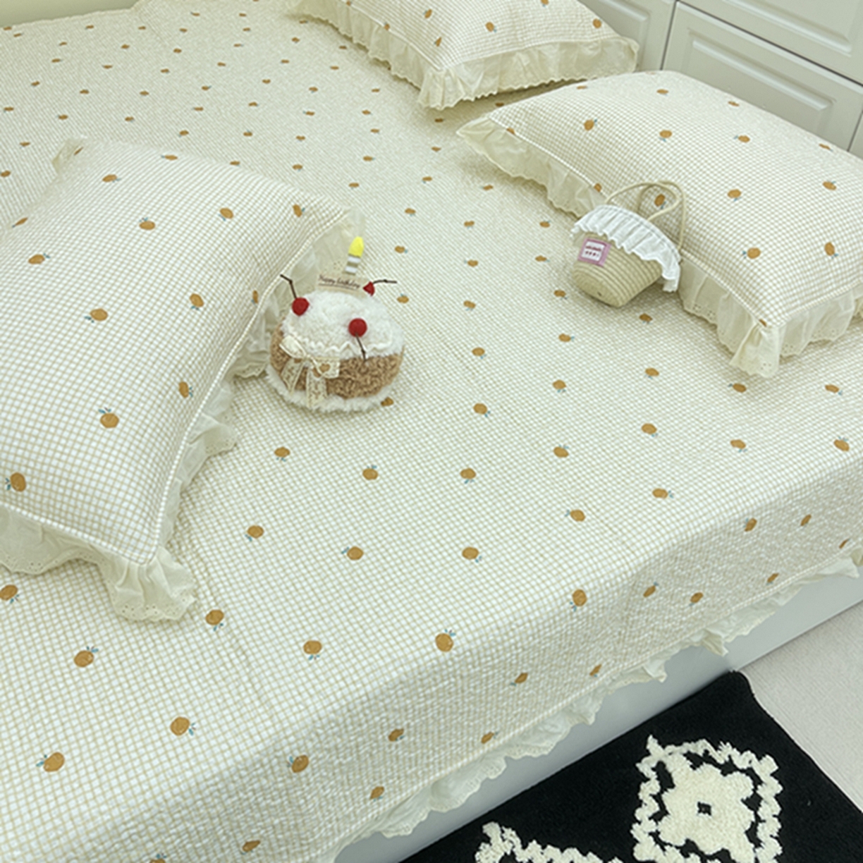 91家纺网 家纺一手货源 找家纺 禧瑞谷 2026法式纯棉绗缝全棉榻榻米床盖防滑加厚纯棉床单夹棉三件套床盖纯棉东北农大炕盖 诚意布格