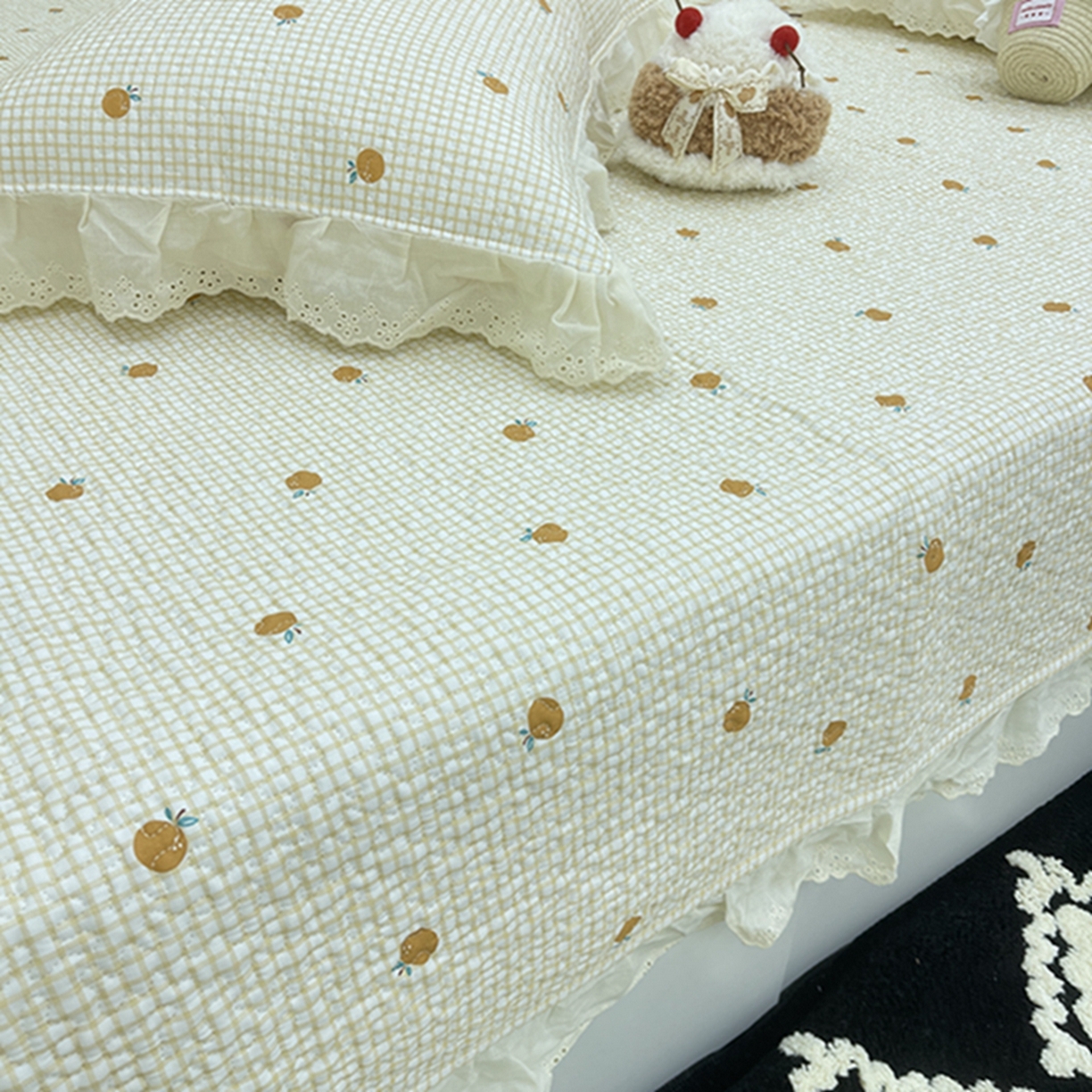 91家纺网 家纺一手货源 找家纺 禧瑞谷 2026法式纯棉绗缝全棉榻榻米床盖防滑加厚纯棉床单夹棉三件套床盖纯棉东北农大炕盖 诚意布格