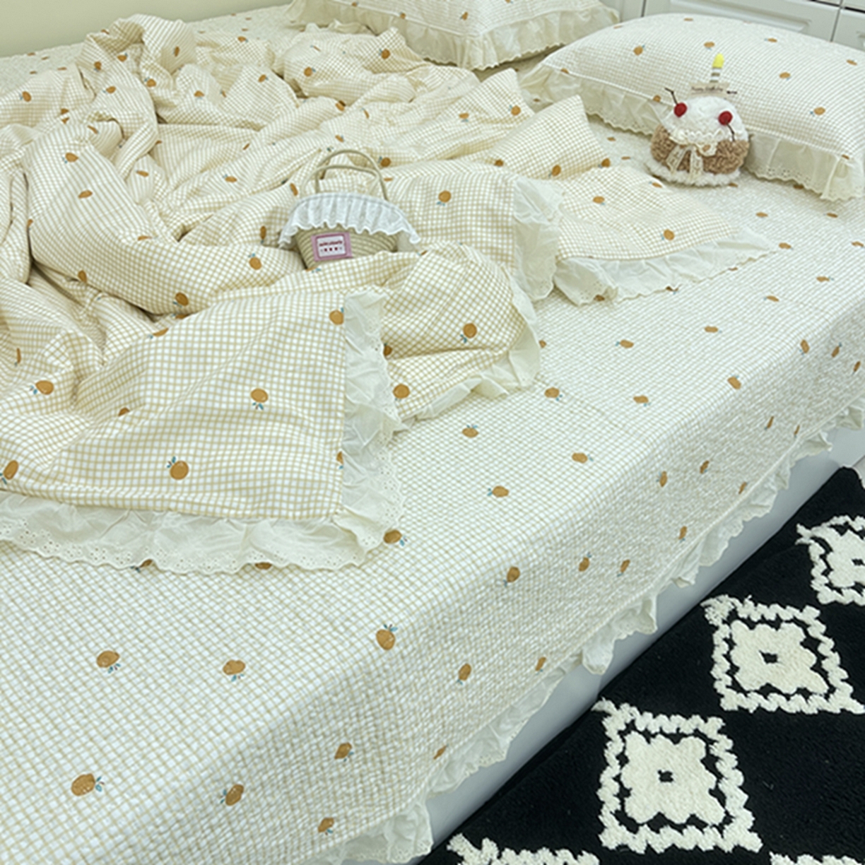 91家纺网 家纺一手货源 找家纺 禧瑞谷 2026法式纯棉绗缝全棉榻榻米床盖防滑加厚纯棉床单夹棉三件套床盖纯棉东北农大炕盖 诚意布格