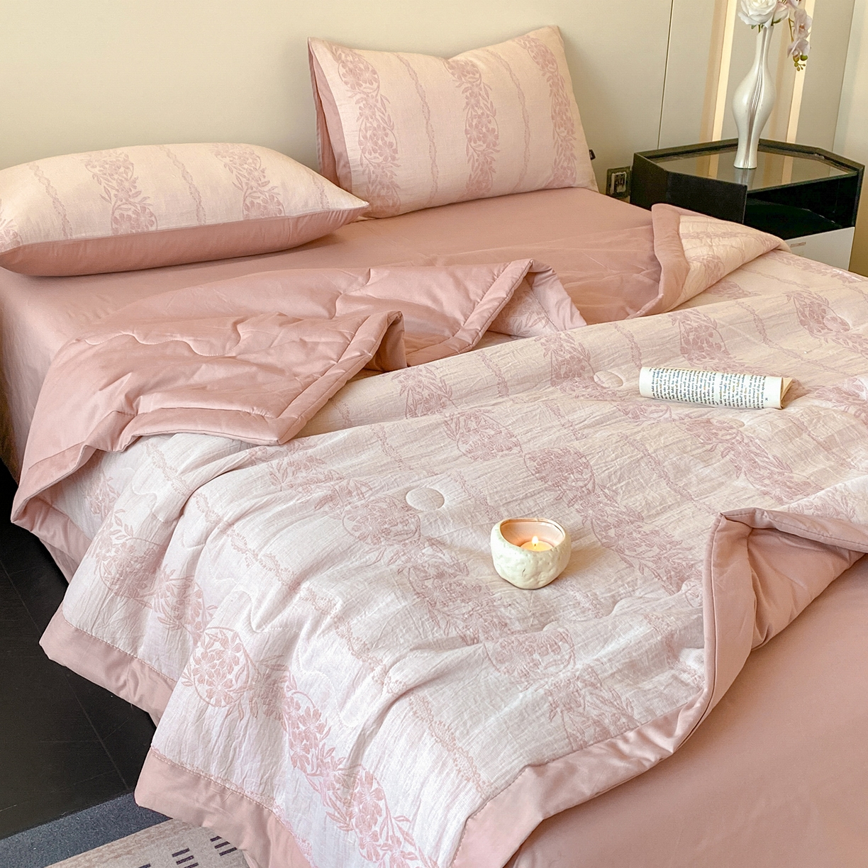 91家纺网 家纺一手货源 找家纺 （总）恋人优选 2026新款全棉三层提花夏被空调被