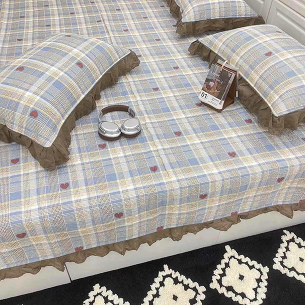 91家纺网 家纺一手货源 找家纺 禧瑞谷 2026法式纯棉绗缝全棉榻榻米床盖防滑加厚纯棉床单夹棉三件套床盖纯棉东北农大炕盖 格调