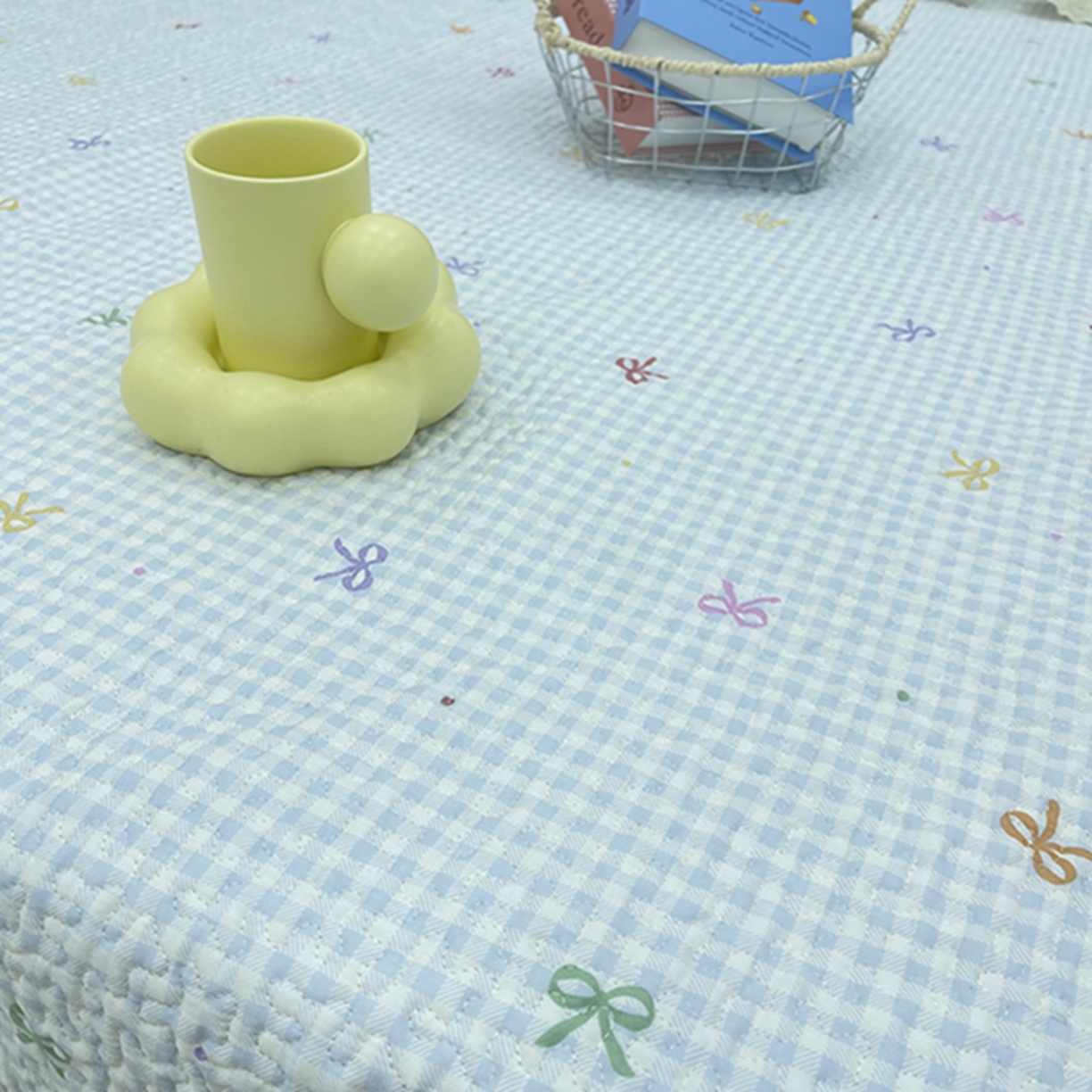 91家纺网 家纺一手货源 找家纺 禧瑞谷 2026法式纯棉绗缝全棉榻榻米床盖防滑加厚纯棉床单夹棉三件套床盖纯棉东北农大炕盖 格子蝴蝶结