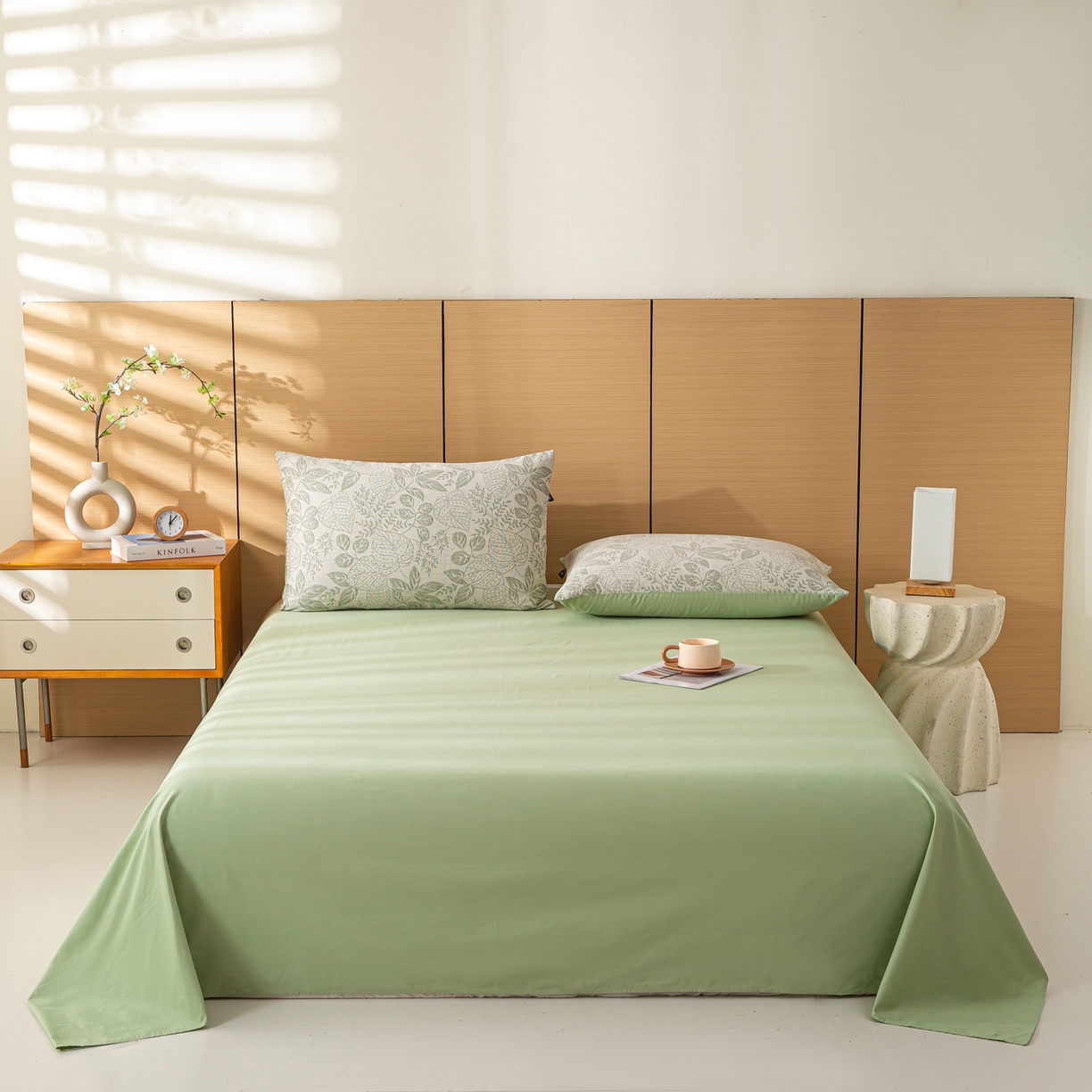 91家纺网 家纺一手货源 找家纺 恋人优选 2026新款全棉三层提花夏被空调被 茎叶时光-绿