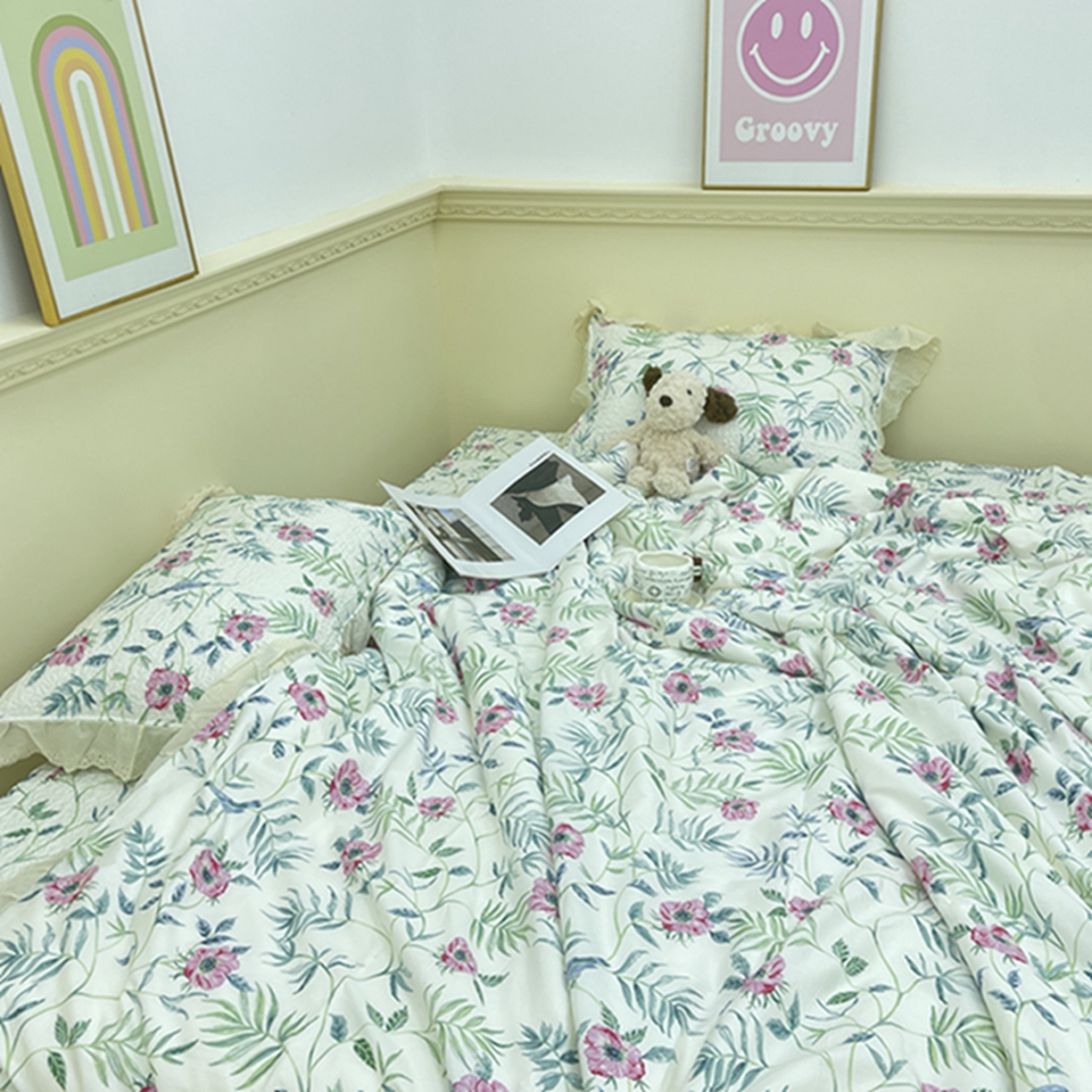 91家纺网 家纺一手货源 找家纺 禧瑞谷 2026法式纯棉绗缝全棉榻榻米床盖防滑加厚纯棉床单夹棉三件套床盖纯棉东北农大炕盖 林间花叙