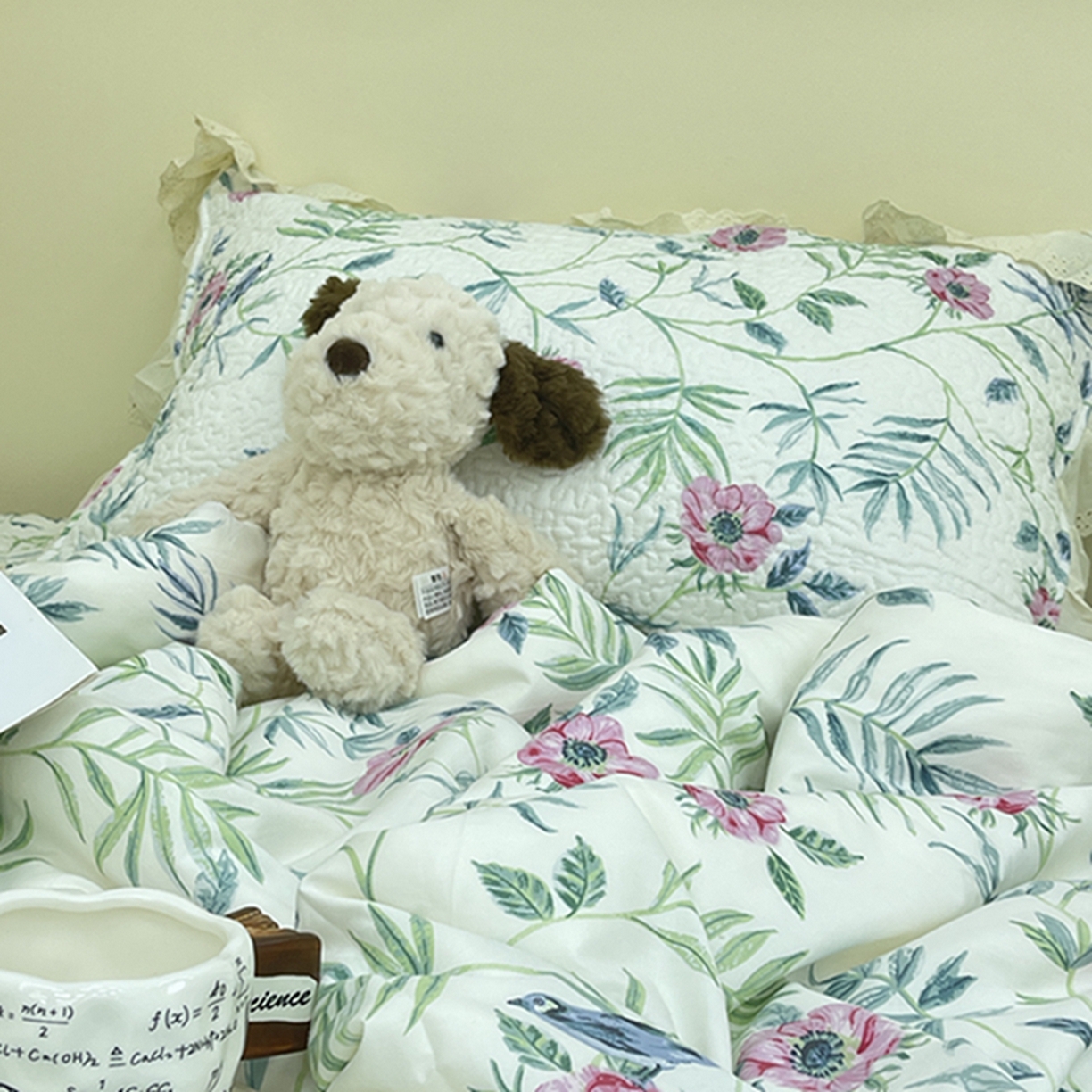 91家纺网 家纺一手货源 找家纺 禧瑞谷 2026法式纯棉绗缝全棉榻榻米床盖防滑加厚纯棉床单夹棉三件套床盖纯棉东北农大炕盖 林间花叙