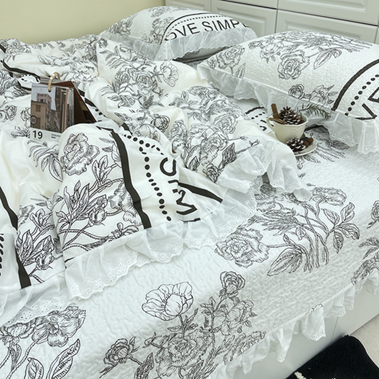 91家纺网 家纺一手货源 找家纺 禧瑞谷 2026法式纯棉绗缝全棉榻榻米床盖防滑加厚纯棉床单夹棉三件套床盖纯棉东北农大炕盖 梦境